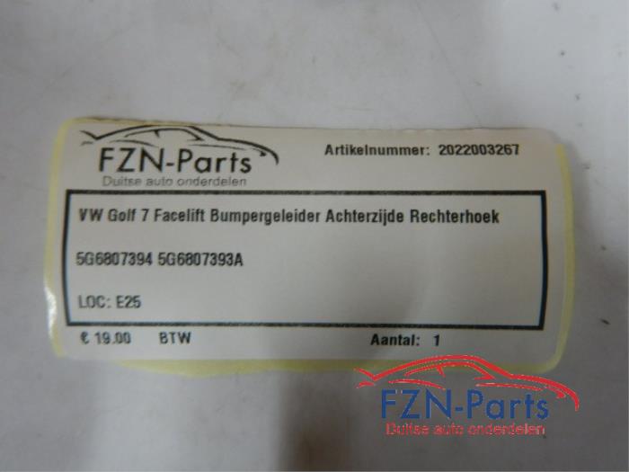 VW Golf 7 Facelift Bumpergeleider Achterzijde Rechterhoek