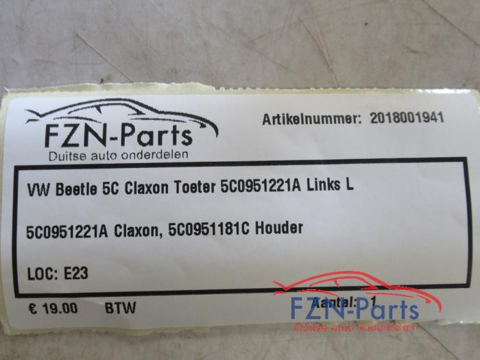 VW Beetle 5C Claxon Toeter