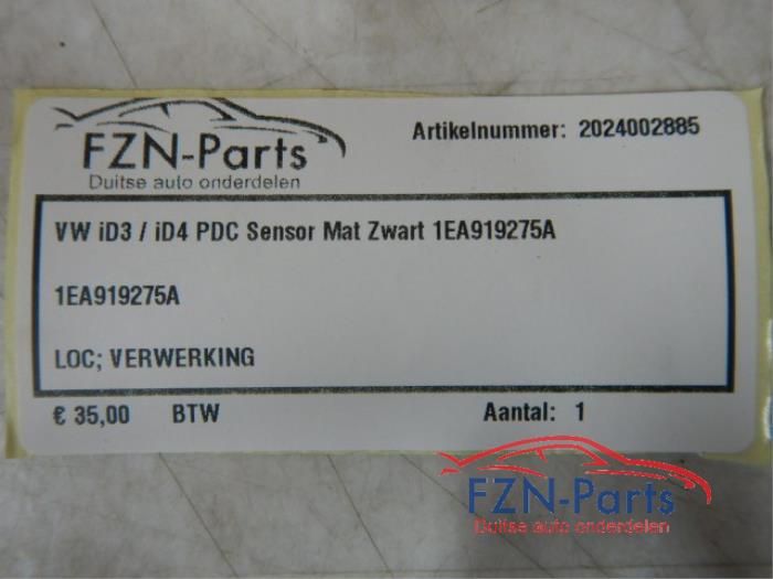 VW ID3/ ID4 PDC Sensor Mat Zwart