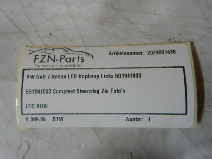 VW Golf 7 Xenon LED Koplamp Links