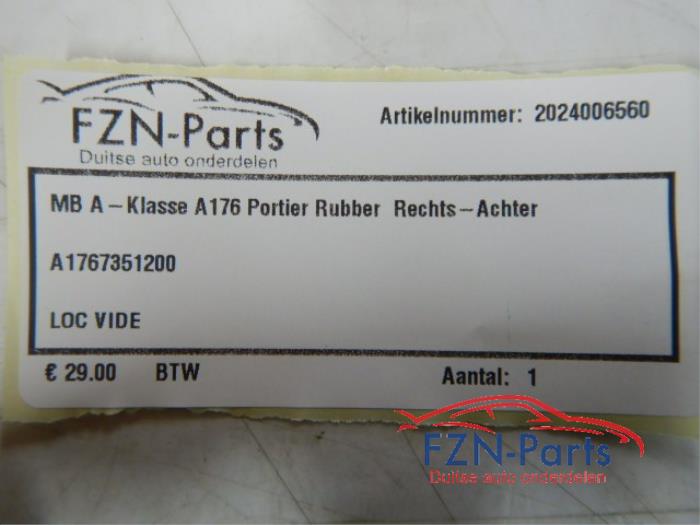 Portierrubber 4Deurs rechts-achter Mercedes A-Klasse (22742413)