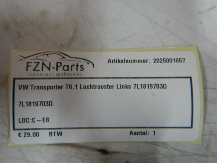 VW Transporter T6.1 Luchtrooster Links