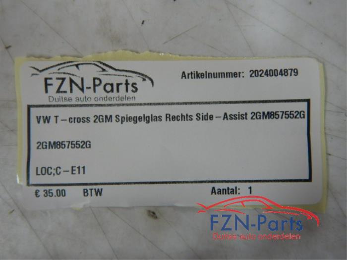 Spiegelglas rechts Volkswagen T-Cross (22726281)