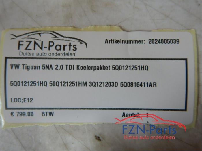 VW Tiguan 5NA 2.0 TDI Koelerpakket