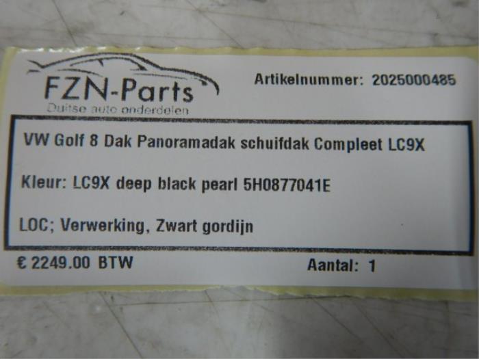 VW Golf 8 Dak Panaromadak Schuifdak Compleet LC9X