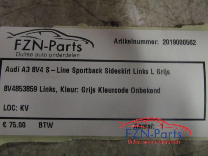 Audi A3 8V4 S-Line Sportback sideskirt Links L Grijs