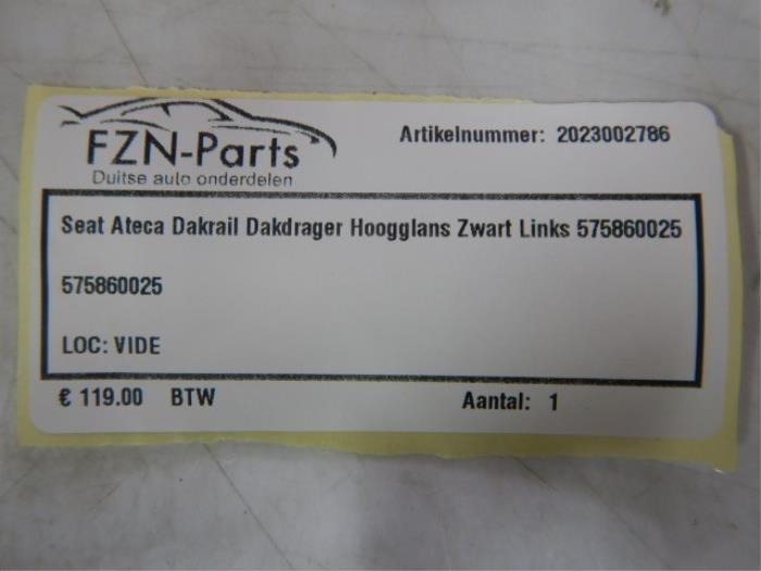 Seat Ateca Dakrail Dakdrager Hoogglans Zwart Links