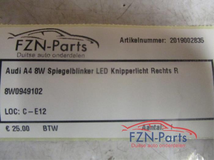 Audi A4 8W Spiegelblinker LED Knipperlicht Rechts R