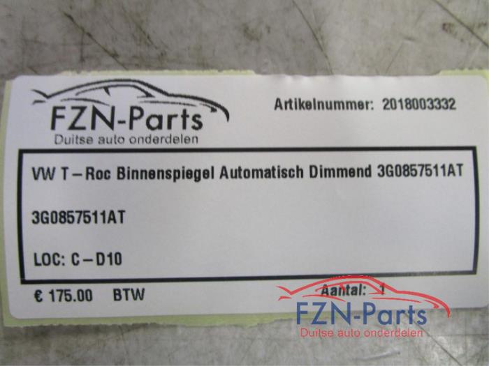 VW T-Roc Binnenspiegel Automatisch Dimmend 3G0857511AT