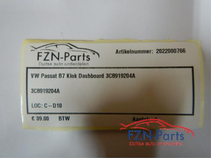 VW Passat B7 Klok Dashboard