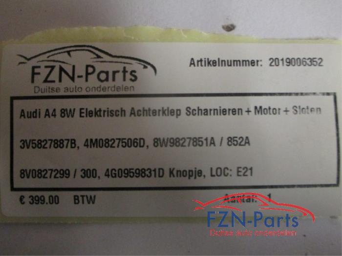 Audi A4 8W Elektrisch Achterklep Scharnieren+Motor+Sloten