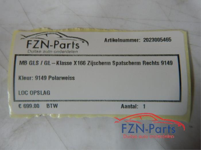 Mercedes Benz GLS / GL Klasse X166 Zijscherm Spatscherm Rechts