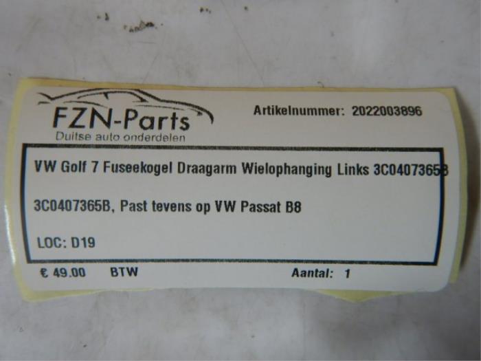VW Golf 7 Fuseekogel Draagarm Wielophanging Links