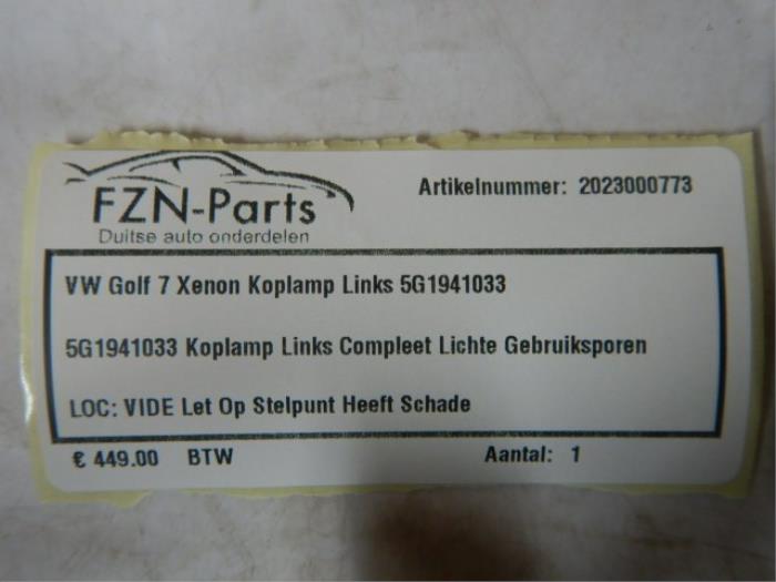 VW Golf 7 5G Xenon LED Koplamp links