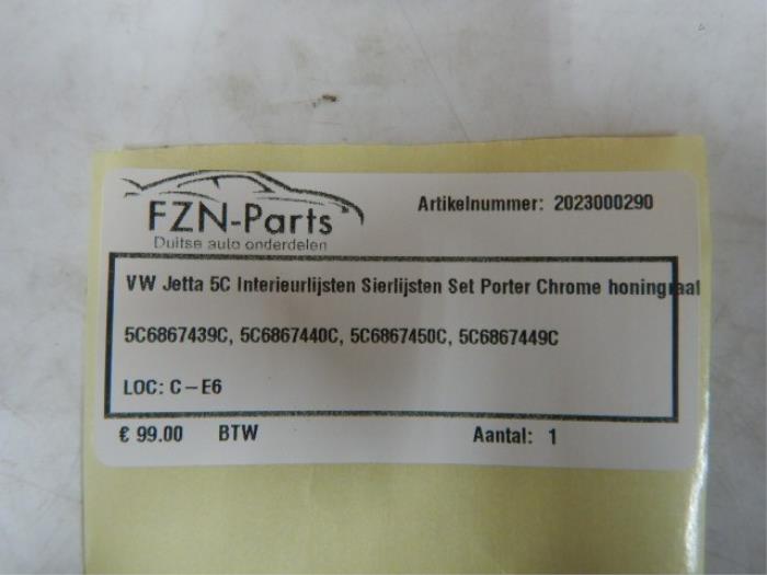 VW Jetta 5C Interieurlijsten Sierlijsten Set Portier Chrome