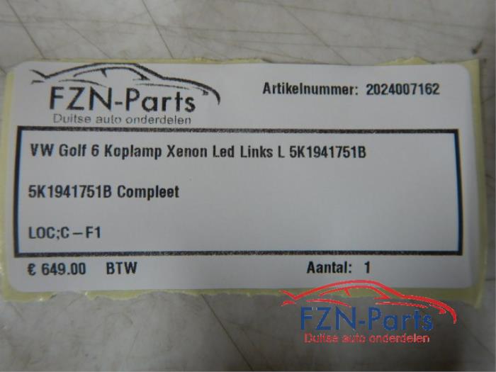 VW Golf 6 5K1 Koplamp Xenon LED Links