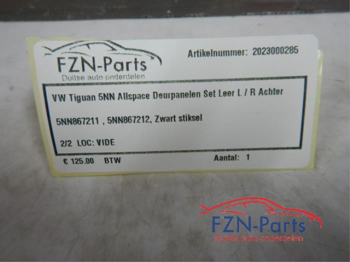 VW Tiguan 5NN Allspace Deurpanelen Set Leer L/R Achter
