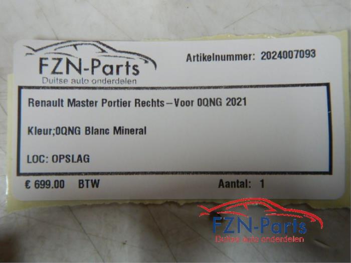 Renault Master Portier Rechts-voor