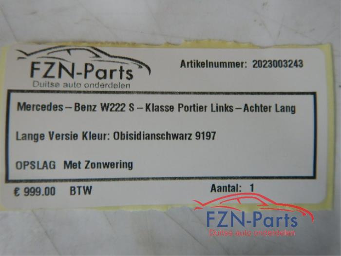 Portier 4Deurs links-achter Mercedes S-Klasse (22723520)