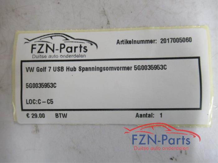 VW Golf 7 USB Hub Spanningsomvormer