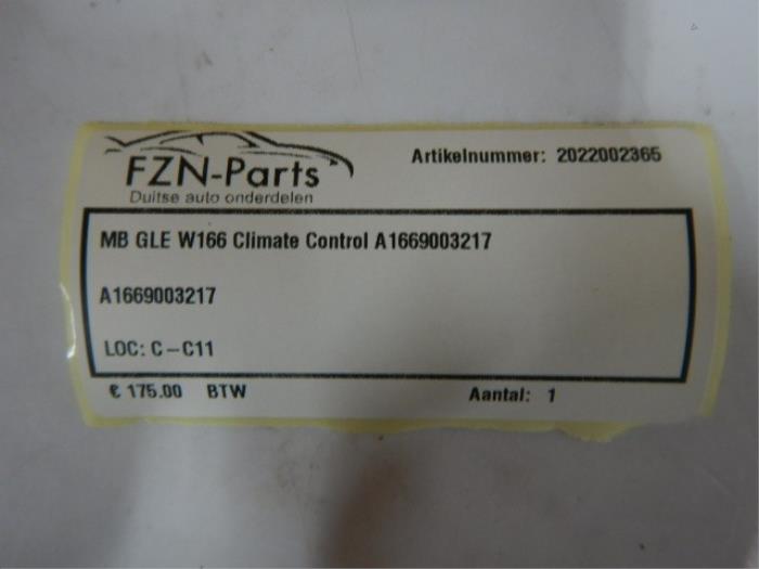 Mercedes-Benz GLE W166 Climate Control
