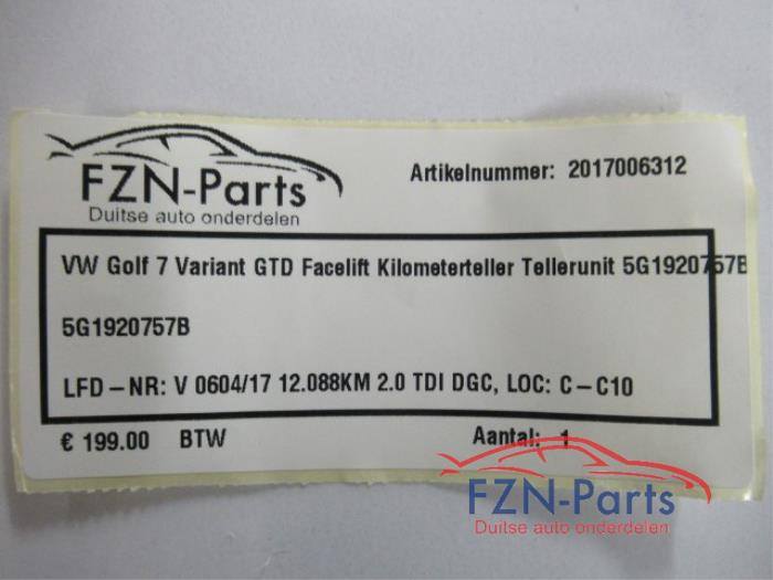 Kilometerteller KM Volkswagen Golf (22735275)