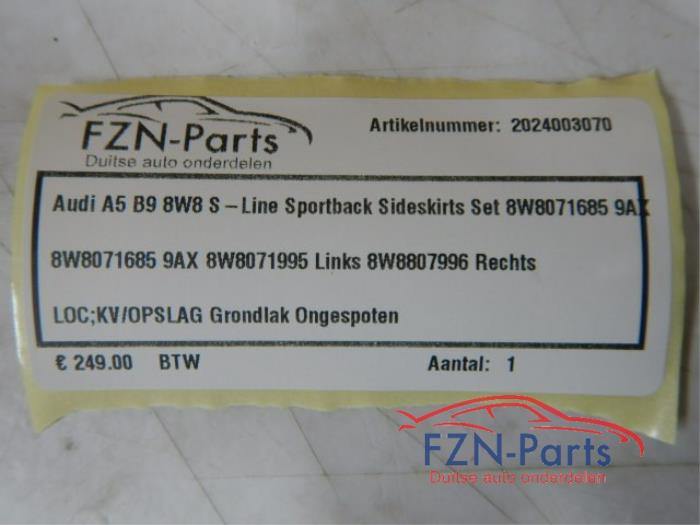 Audi A5 B9 8W8 S-Line Sportback Sideskirts Set