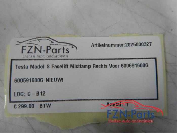 Tesla Model S Facelift Mistlamp Rechts Voor