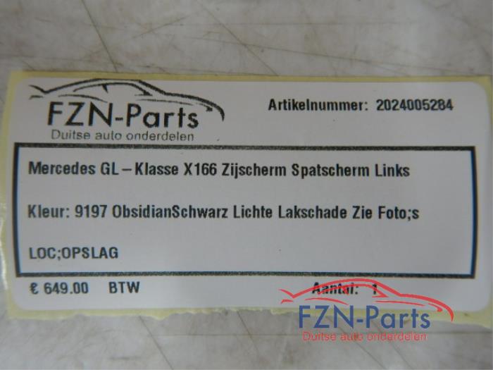 Mercedes-Benz GL-Klasse X166 Zijscherm Spatscherm Links Zwart 9197