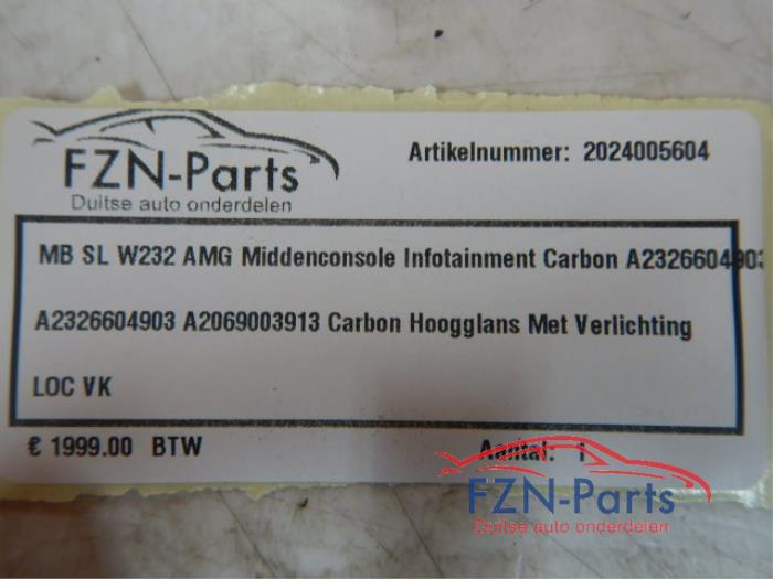 Mercedes-Benz SL W232 AMG Middenconsole Infotainment Carbon