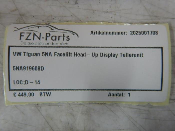 VW Tiguan 5NA Facelift Head-up Display Tellerunit
