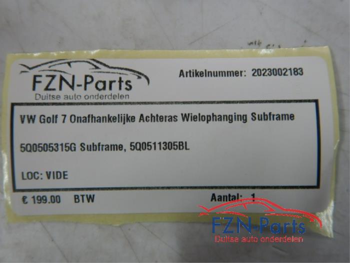 VW Golf 7 Onafhankelijke Achteras Wielophanging Subframe Achterzijde