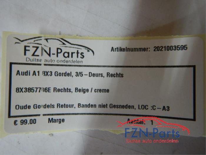 Audi A1 8X3 Gordel 3/5-Deurs Rechts