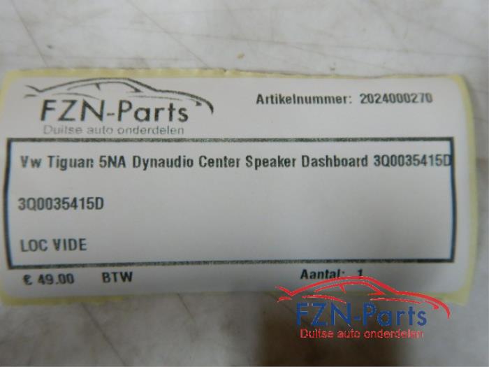 VW Tiguan 5NA Dynaudio Center Speaker Dashboard