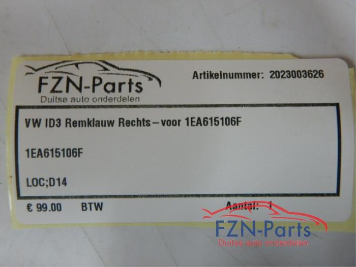 VW ID3 Remklauw Rechts-Voor