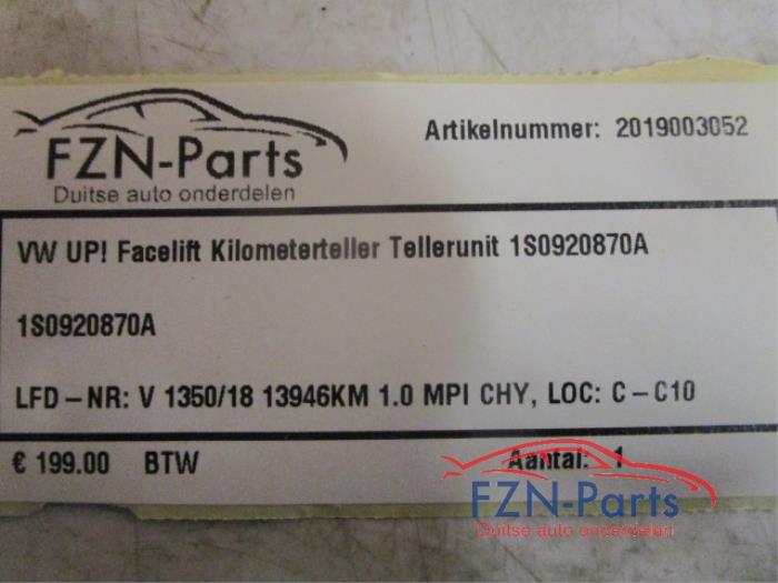VW UP! Facelift Kilometerteller Tellerunit