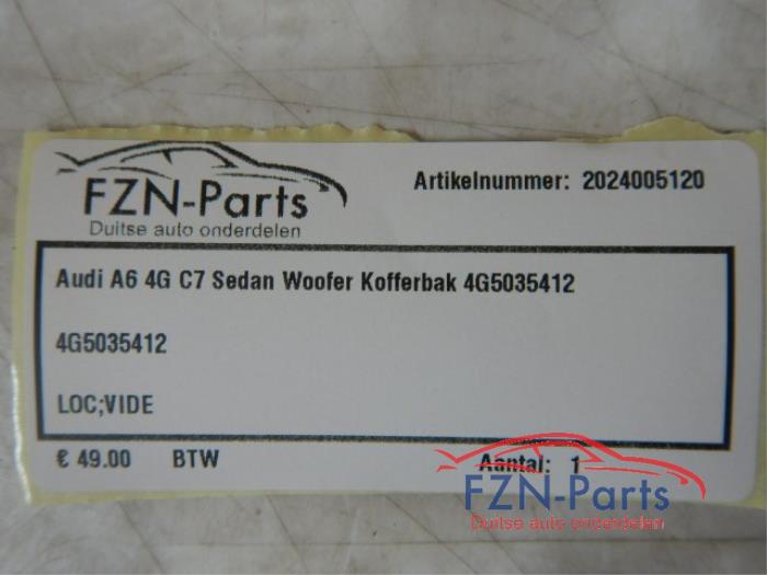 Audi A6 4G C7 Sedan sub Woofer Kofferbak