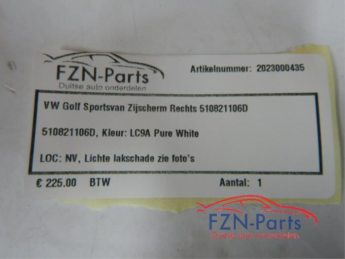 Scherm rechts-voor Volkswagen Golf Sportsvan (22724071)