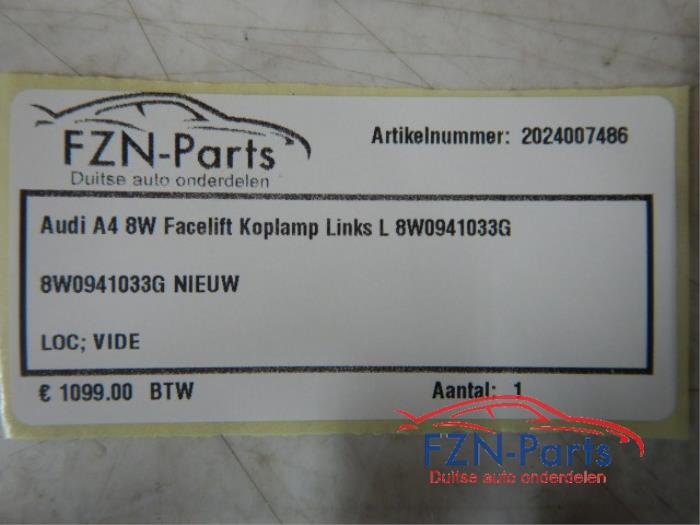 Audi A4 8W Facelift Koplamp Links