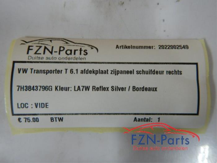 VW Transporter T6.1 Afdekplaat Zijpaneel Schuifdeur Rechts