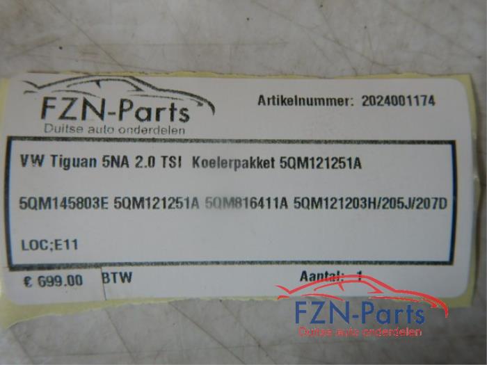 VW Tiguan 5NA 2.0TSI Koelerpakket