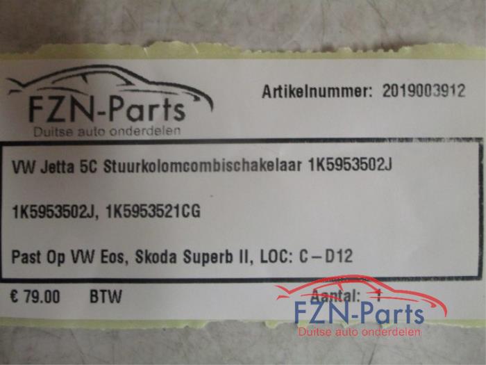 VW Jetta 5C Stuurkolomcombischakelaar
