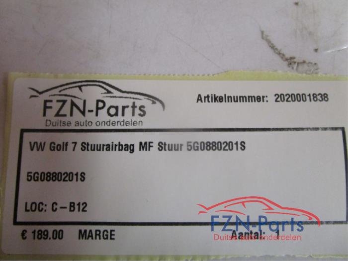 VW Golf 7 Stuurairbag MF Stuur