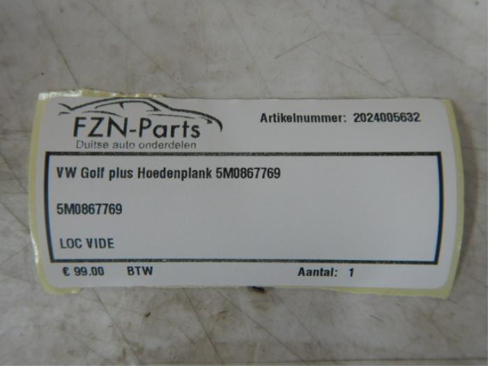 VW Golf 5M0 Plus Hoedenplank