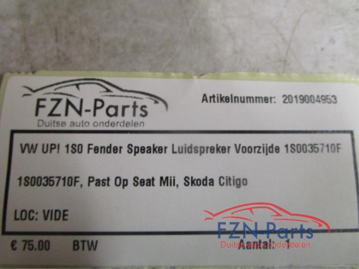 VW UP! 1S0 Fender Speaker Luidspreker Voorzijde