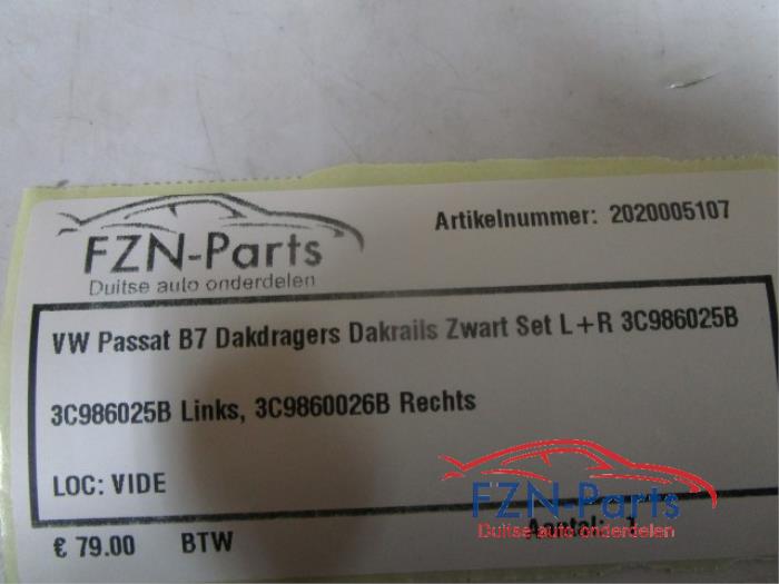 VW Passat B7 Dakdragers Dakrails Zwart set L+R