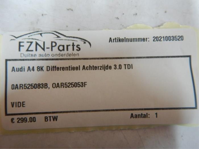 Audi A4 8K Differentieel Achterzijde 3.0 TDI