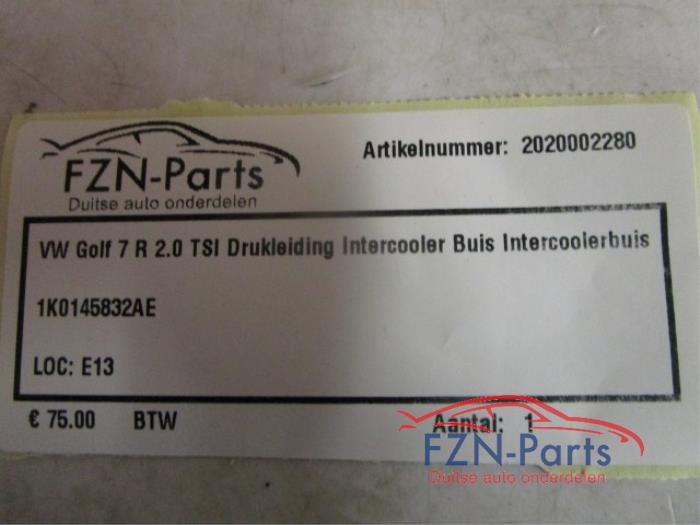 VW Golf 7 R 2.0 TSI Drukleiding Intercooler Buis Intrcoolerbuis