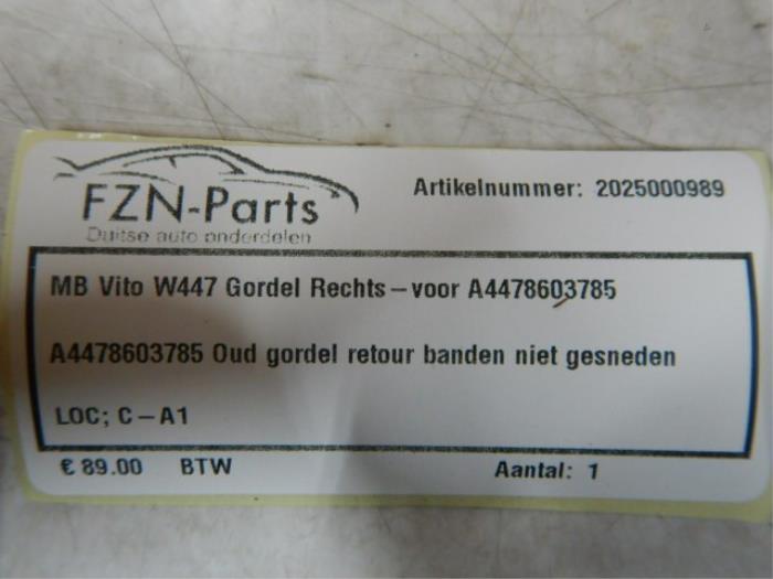 Veiligheidsgordel links-voor Mercedes Vito (22728434)