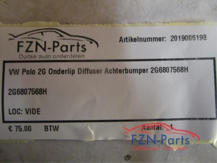 VW Polo 2G Onderlip Diffuser Achterbumper